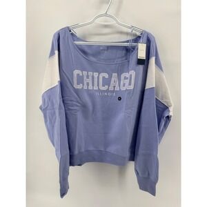 Hollister Chicago Illinois Graphic Sweatshirt Purple Oversized Women's XXL